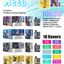 泡泡瑪特 x MEEL 10000 Puffs 電子煙 – 限量聯名，Molly、Labubu、Skullpanda、Hamcus 角色設計，一次性使用，超長續航，豐富口味選擇
