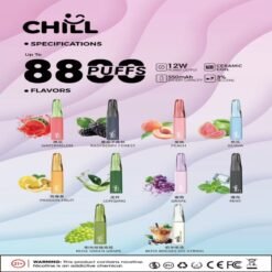CHILL 8800 Puffs 一次性電子煙｜8800口長效續航｜陶瓷霧化芯｜多口味選擇｜550mAh 可充電｜3% 尼古丁鹽