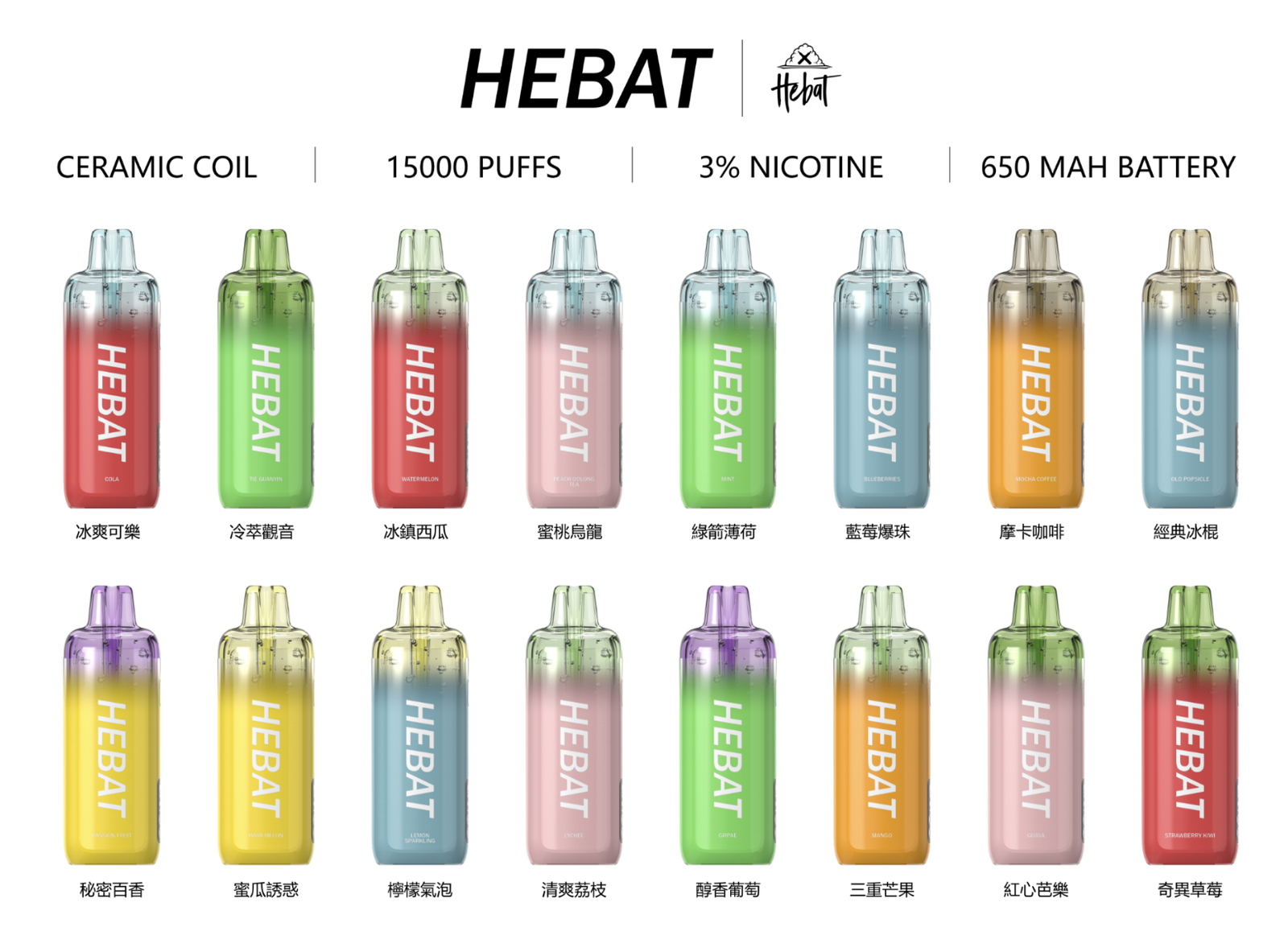 HEBAT 15000 口一次性電子煙